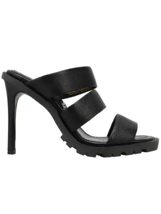 Dkny Shoes - DKNY 7 Black Roslin Multi Strap Himalayan Leather Stiletto Heels